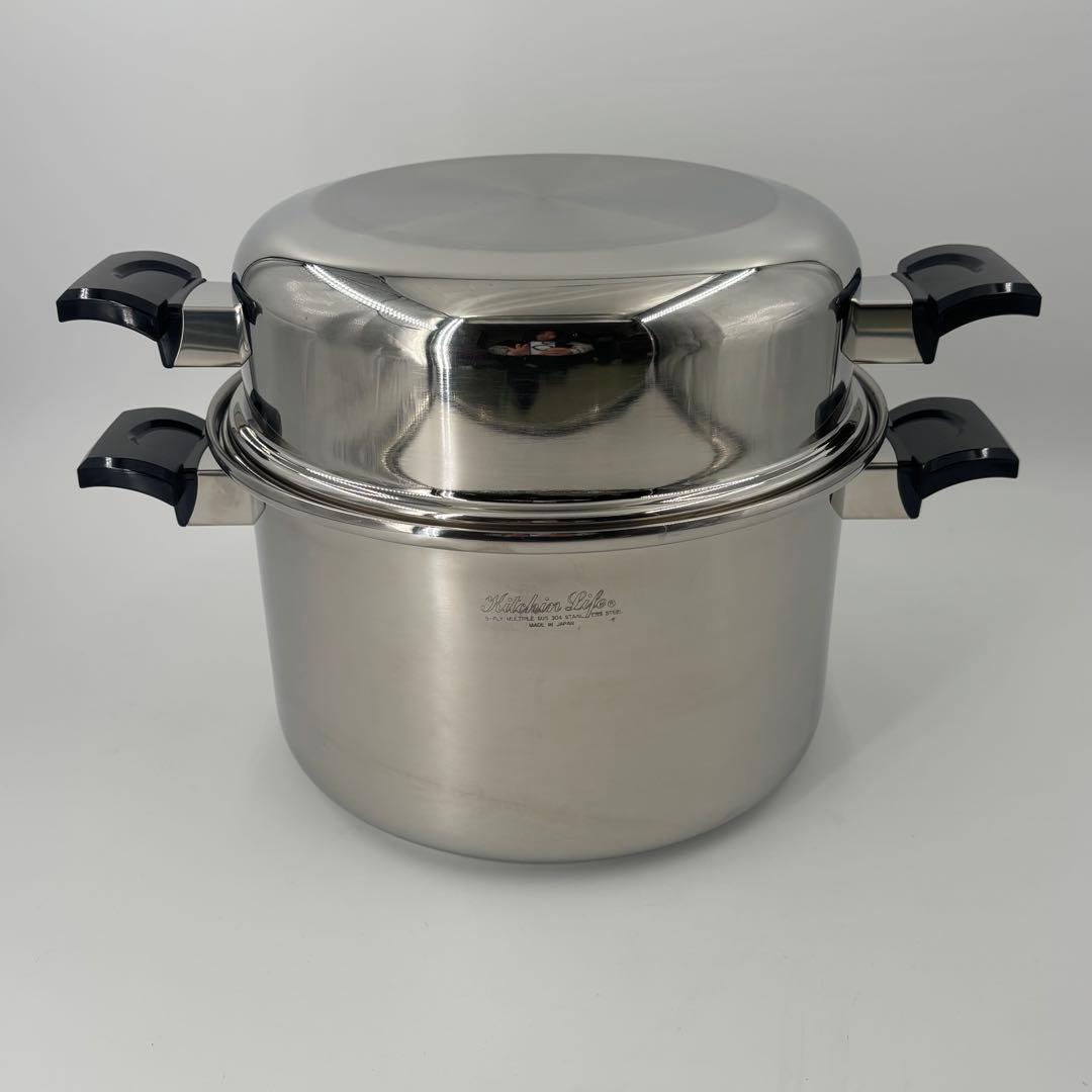 未使用 キッチンライフ 5-ply 鍋セット ステンレス多層 鍋