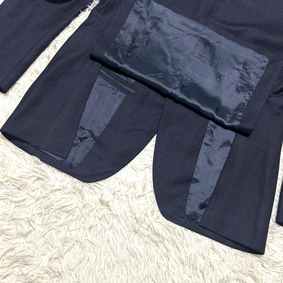 良品　エルメネジルドゼニア生地　スーツセットアップ　100AB7 ネイビー系