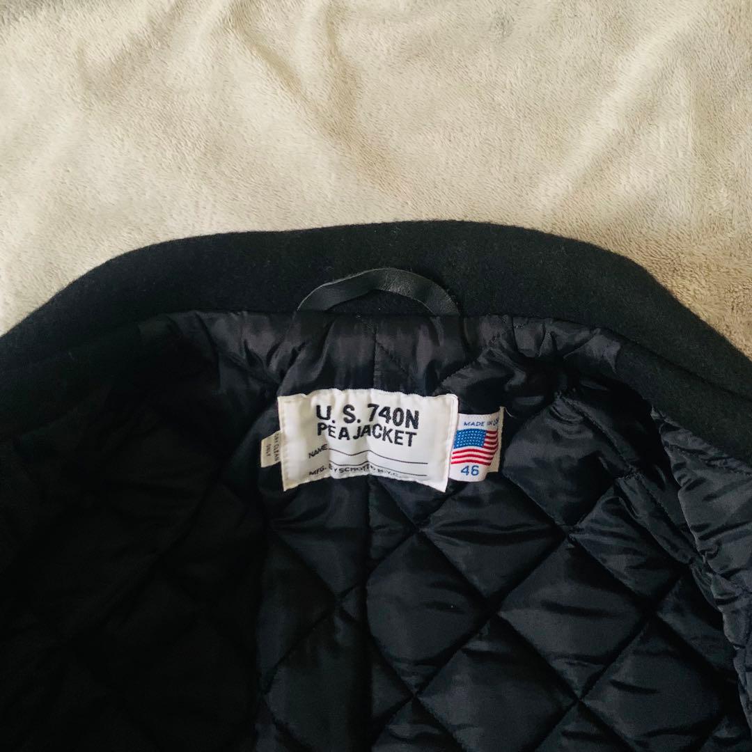ショット ピーコート 740N USA製　　超希少46サイズ ウール 黒 美品