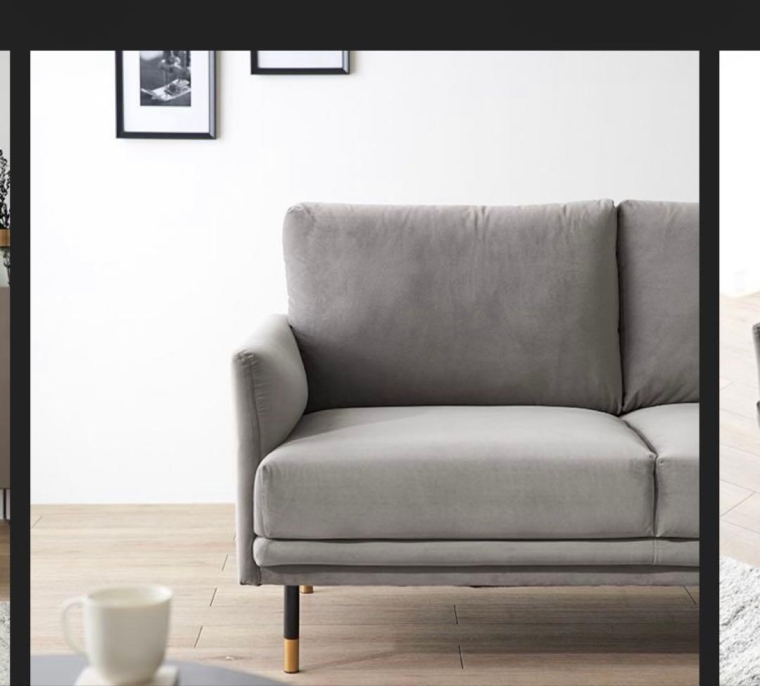 LOWYA グレー 2人掛けソファ 耐荷重160kg