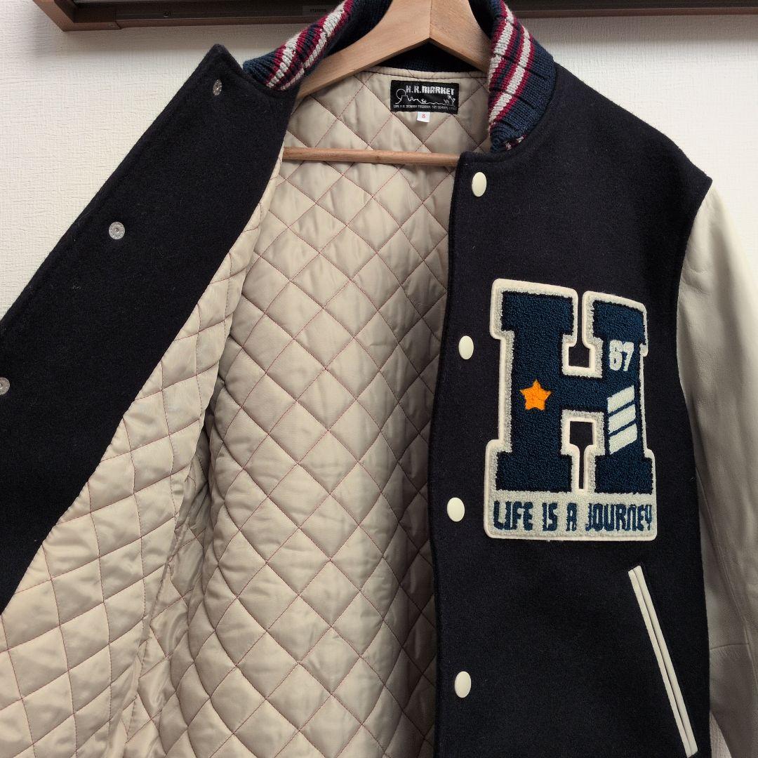 美品 ハリウッドランチマーケット 刺繍 ロゴ スタジャン サイズL