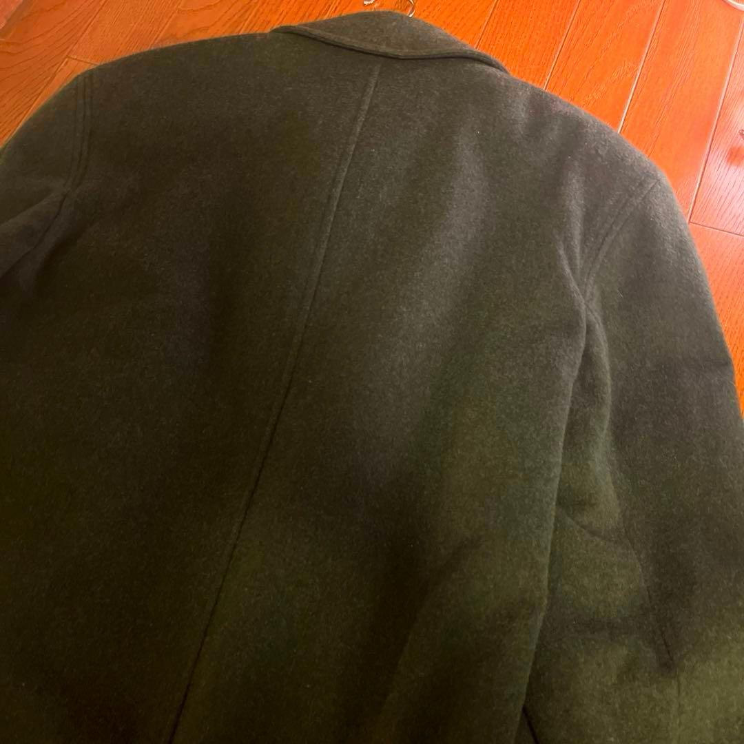 [最終割引！60%オフ！] ドイツ軍 ミリタリー ダークグリーンウールコート古着