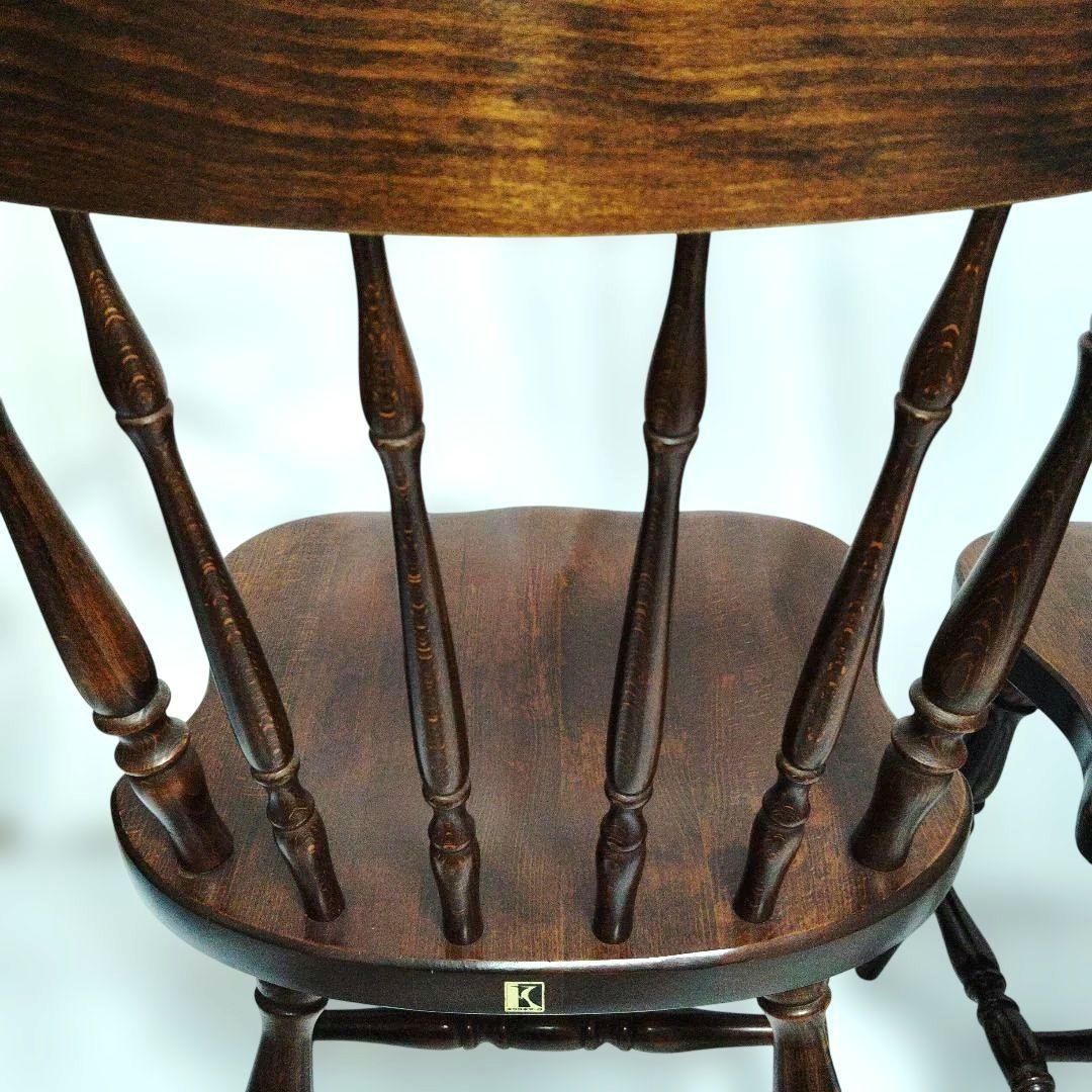 アンティーク　飛騨産業　 ウィンザーチェア　キツツキマーク　2脚セット