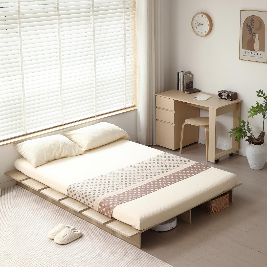 超人気！D・ローベッド 【幅160cm】 ベッドフレーム すのこ　NATURAL