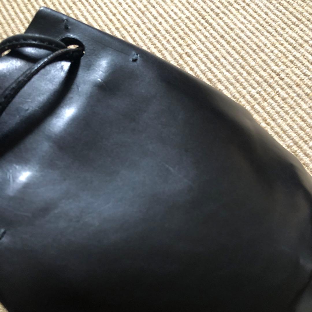 エバゴス オイルレザー 巾着型 ショルダーバッグ 20周年チャーム ebagos