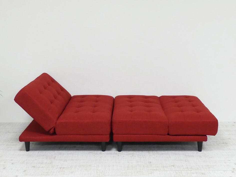 New離せるソファーベッド (ラズベリー)　レッド　ソファベッド