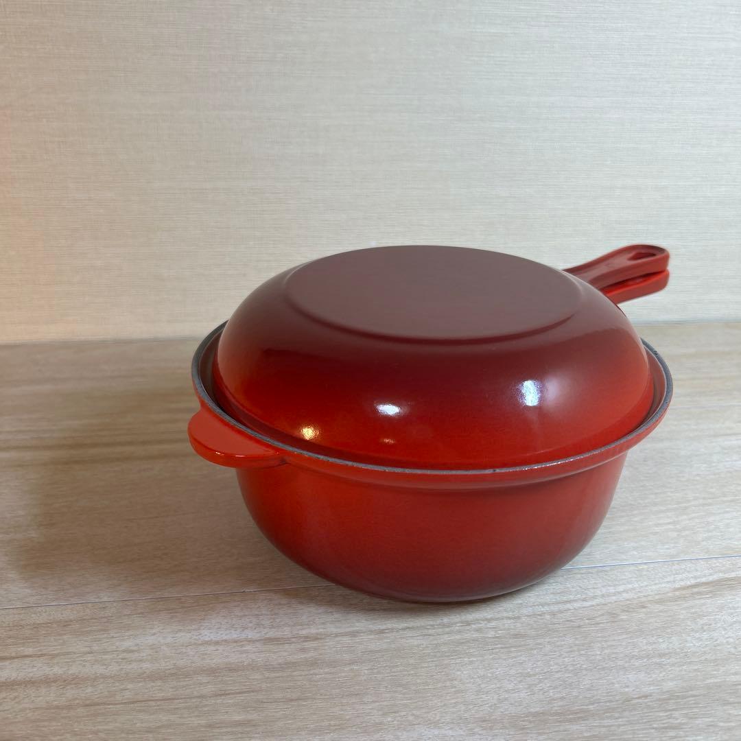 ルクルーゼ　マルチファンクション　片手鍋　チェリーレッド　22cm