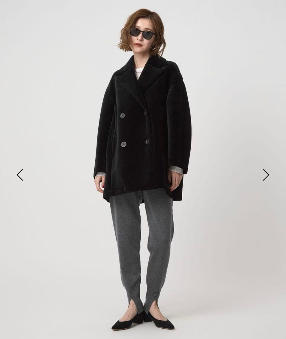 ★ばなな★新品タグ付き＜conte＞ベルベット ボンディング Pコート