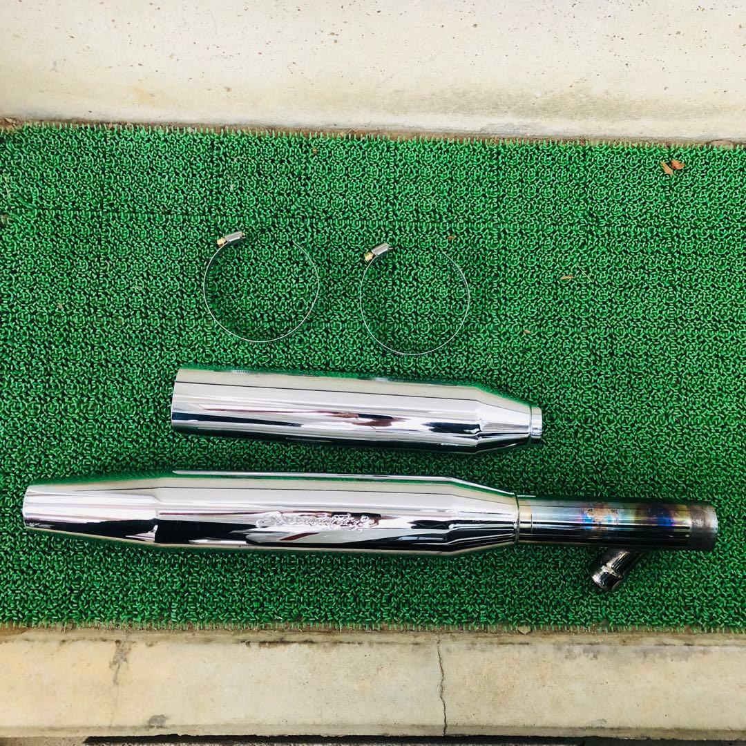 スクリーミンイーグル ハーレーFLSTF スリップオンマフラー クローム