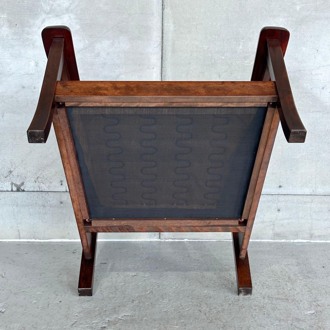 ★80s★ 昭和レトロ 森繁 MORISHIGE 1Pソファ｜無垢木枠 和モダン