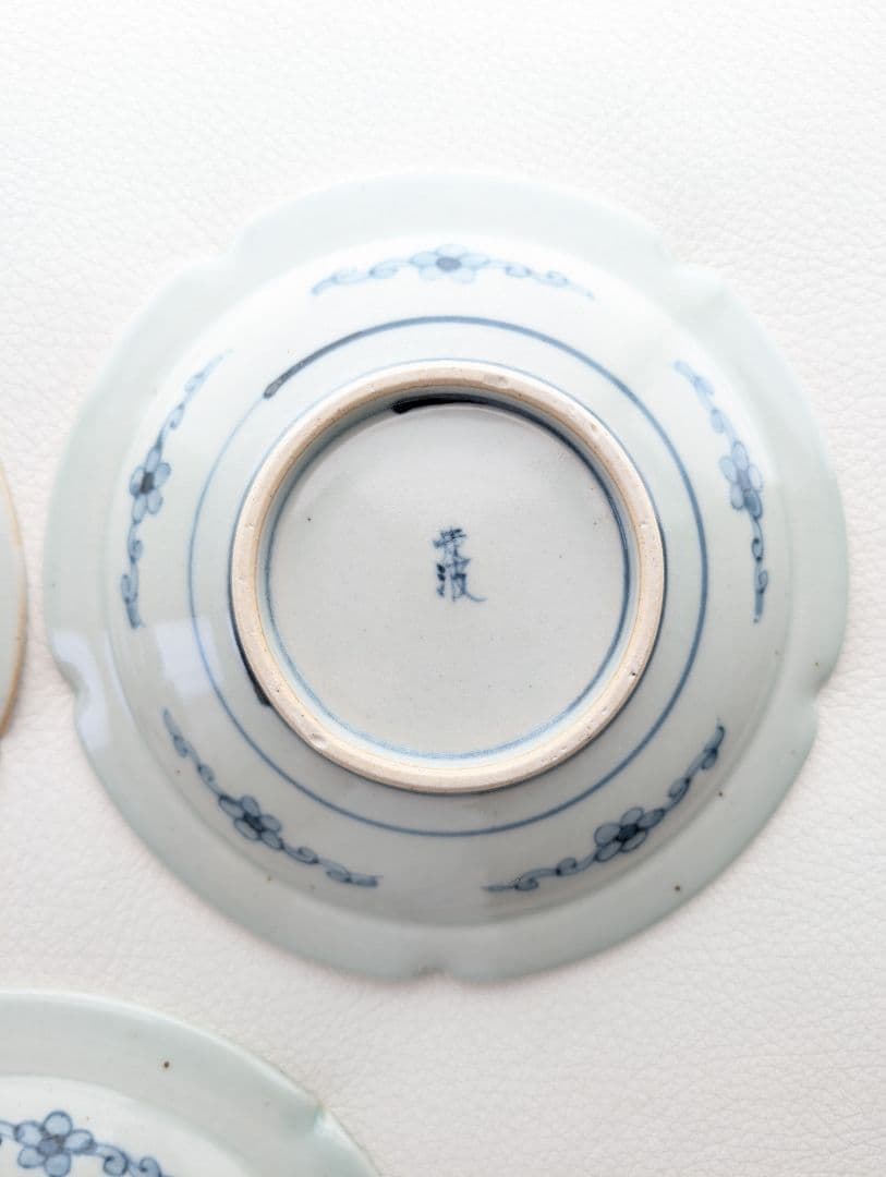 【5客セット】佐藤走破 作 染錦 花文 皿 5.5寸 食器陶器