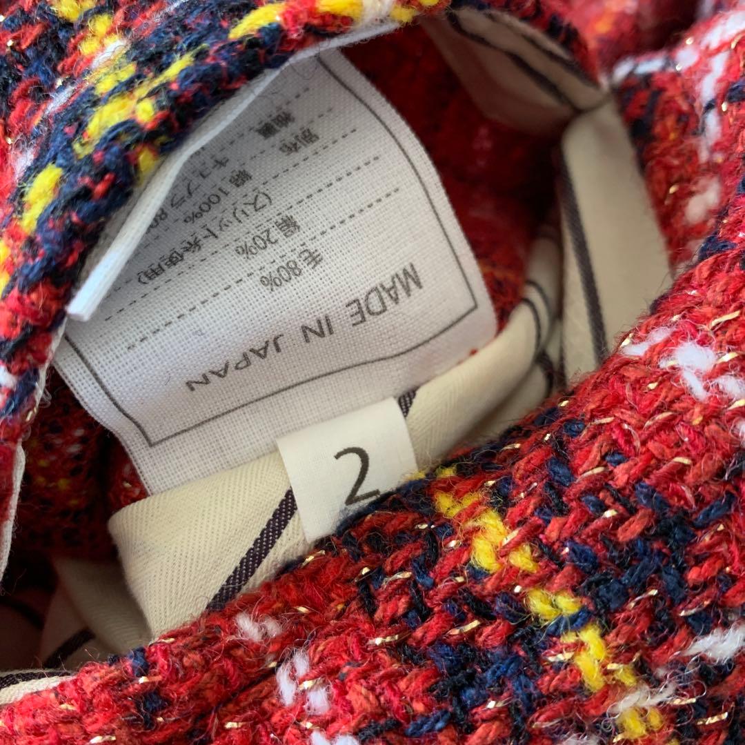 45R45rpmテーラードジャケットMチェック　ウール　新品未使用　サイズ 2