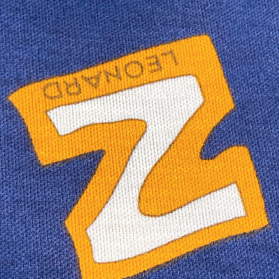 美品 トリム 薔薇 LL 花 アルファベット ロゴボタン レオナール カットソー