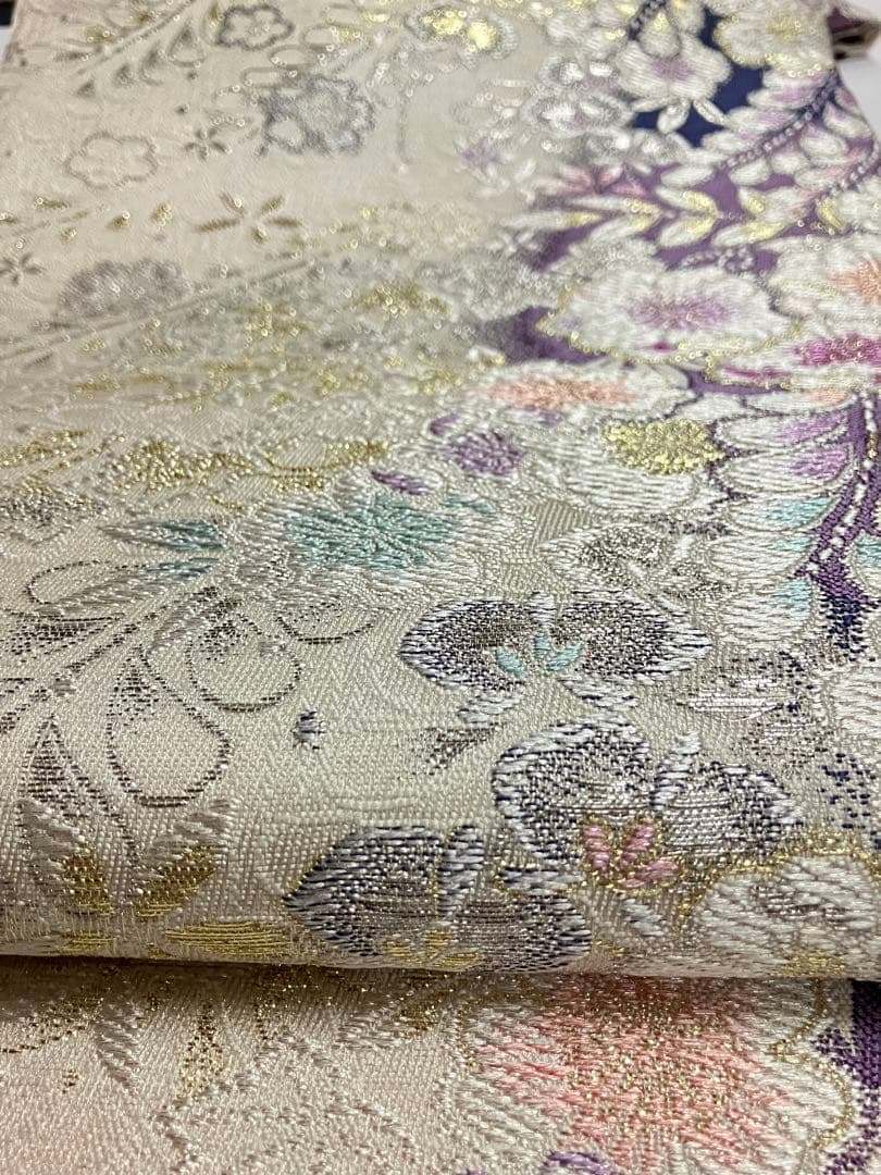 お仕立て上がり名古屋帯　新品未使用品　正絹　西陣織　No.363