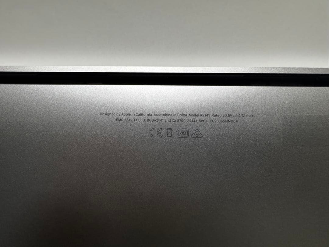 MacBook Pro 16インチ2019/Core i7/ 16/512GB