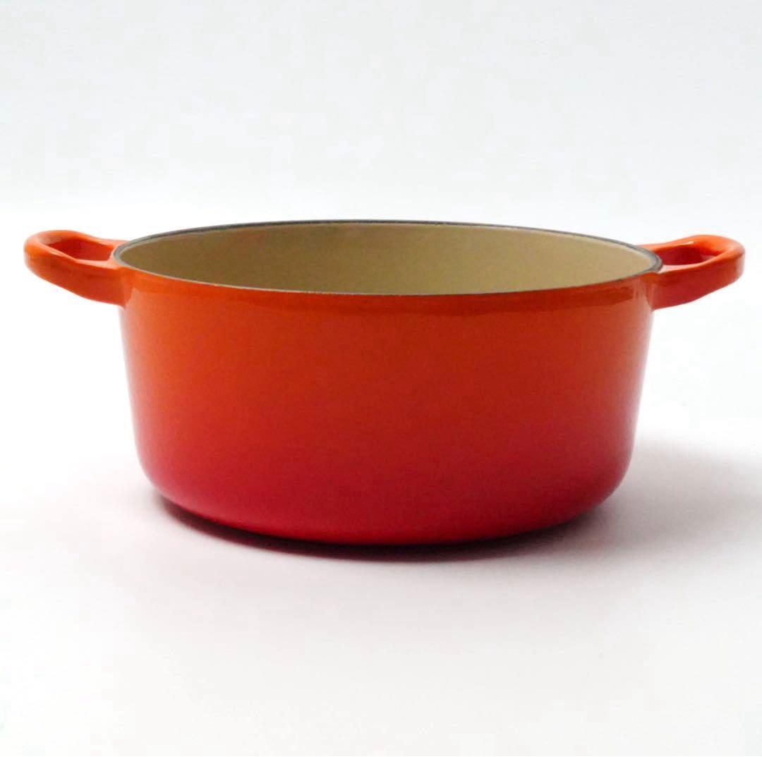 【極美品】LE CREUSET　ココット ロンド オレンジ　18cm