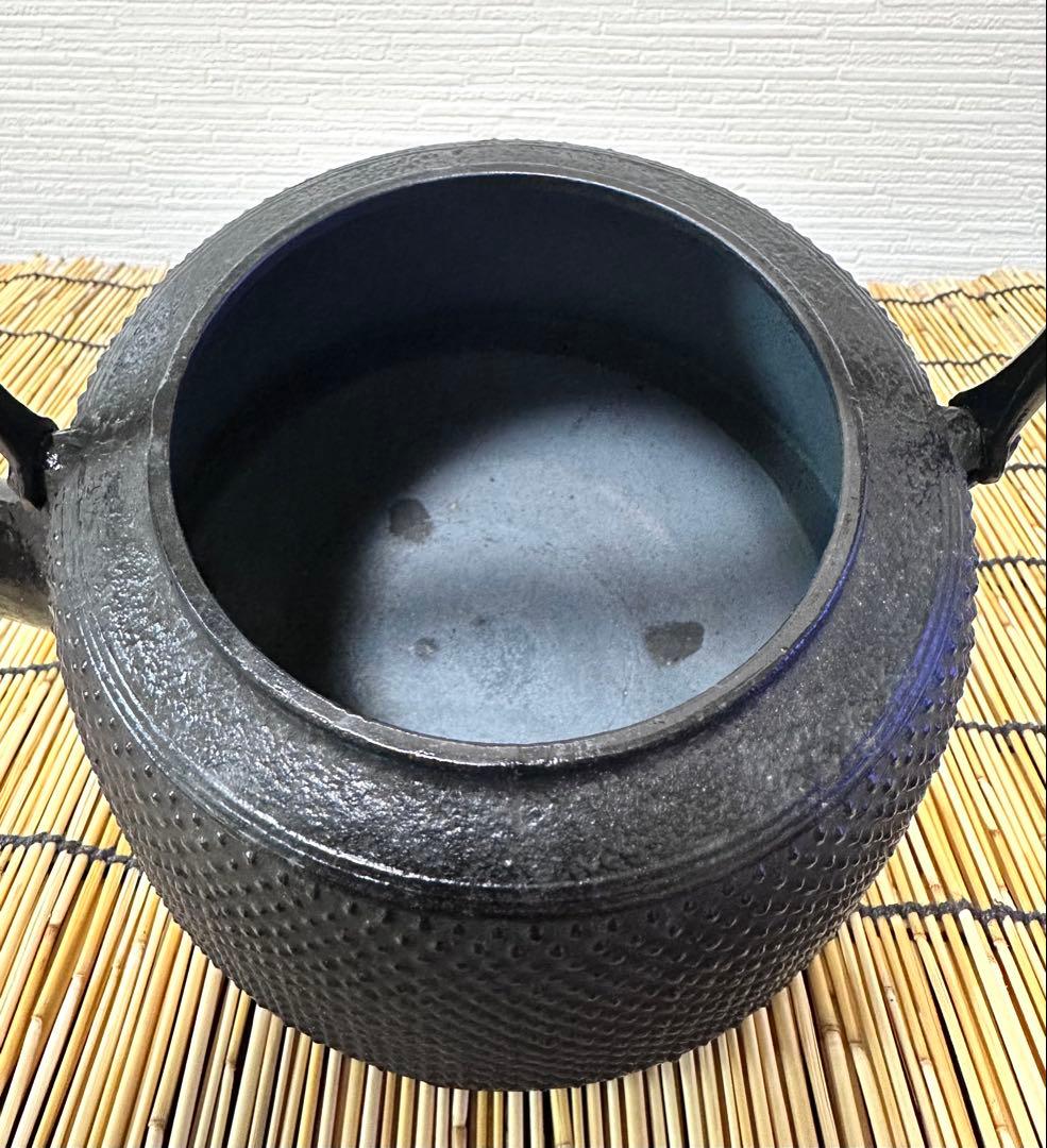 未使用品　工房和秋 金野 和秋作 １５型九重アラレ　南部鉄瓶　南部鉄器　鉄瓶