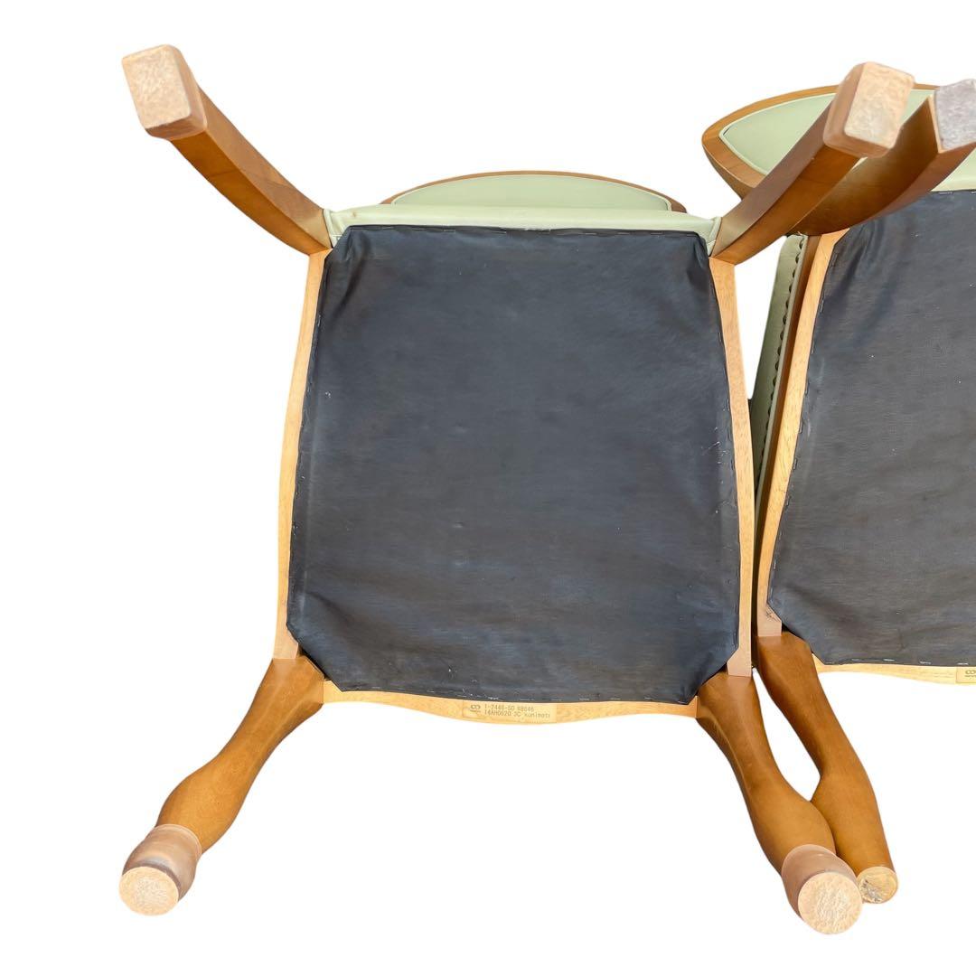 2脚　maruni マルニ ベルサイユ ダイニングチェア 椅子 鋲打ち 猫脚