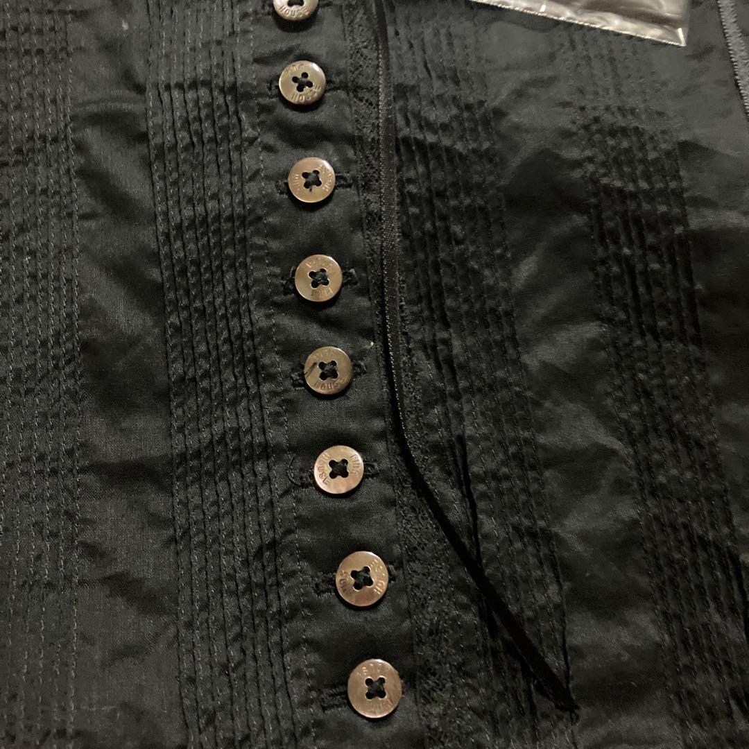 ピンクハウス 未使用品 綿ローン&フランス製?!レース黒生地キャミソール