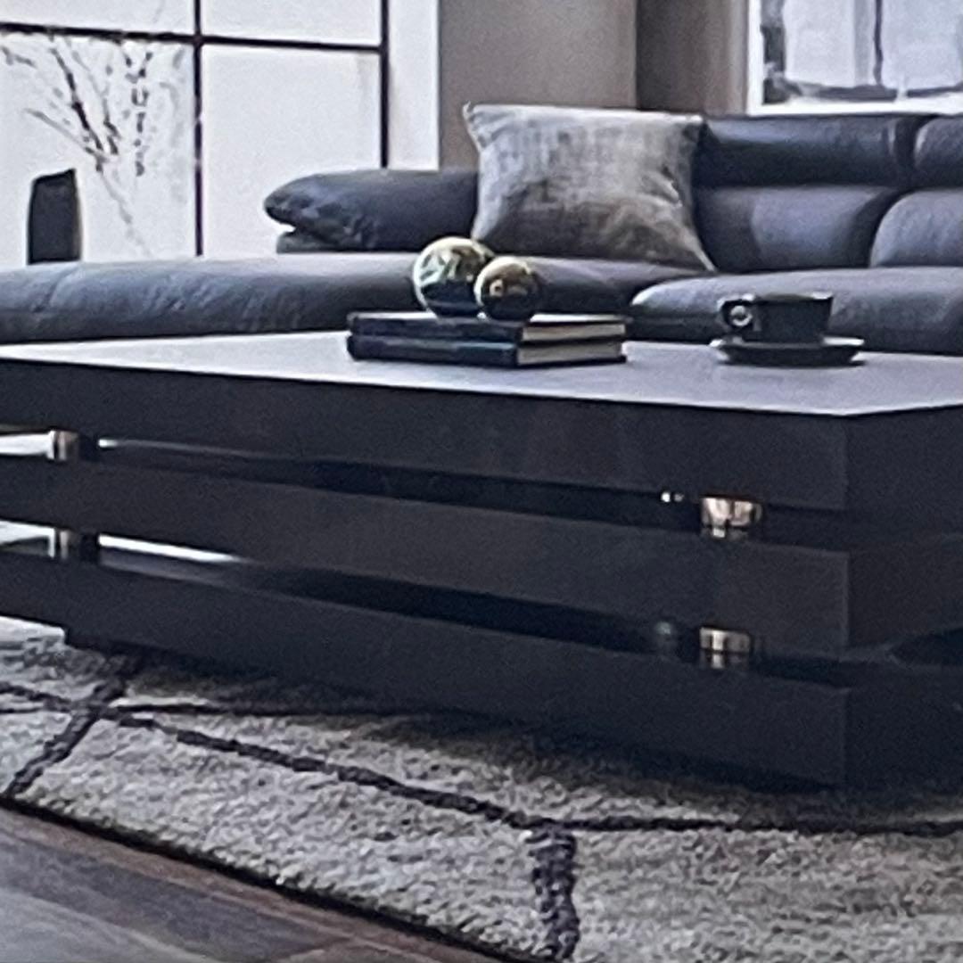 センターテーブル/ローテーブル センブラック ウォールナット 北欧モダン長方形