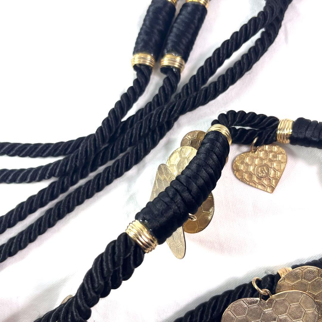 【希少】クリスチャンディオール　ロープベルト　ハート　ハニカム　ゴールド　ロゴ