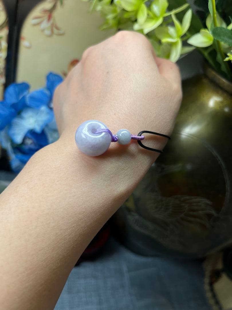 高品質❣️ミャンマー産A貨翡翠　　濃いラベンダー路路通ネックレストップ