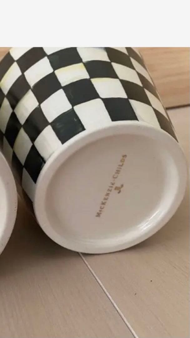 Mackenzie マッケンジーチャイルズ コートリーチェックゴミ箱 鉢入れ2点