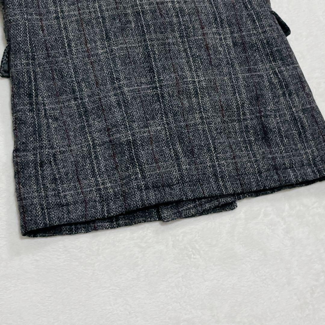 美品『アーバンリサーチロッソ』ハリスツイード ロングピーコート チェック M