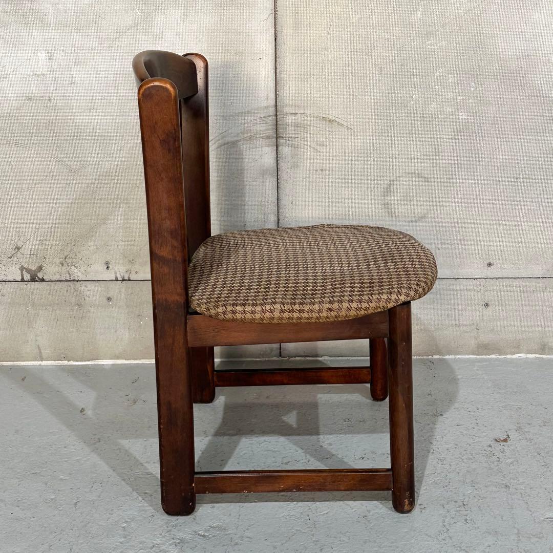 ✿70s✿ 昭和レトロ カリモク ヴィンテージチェア ファブリック 千鳥格子