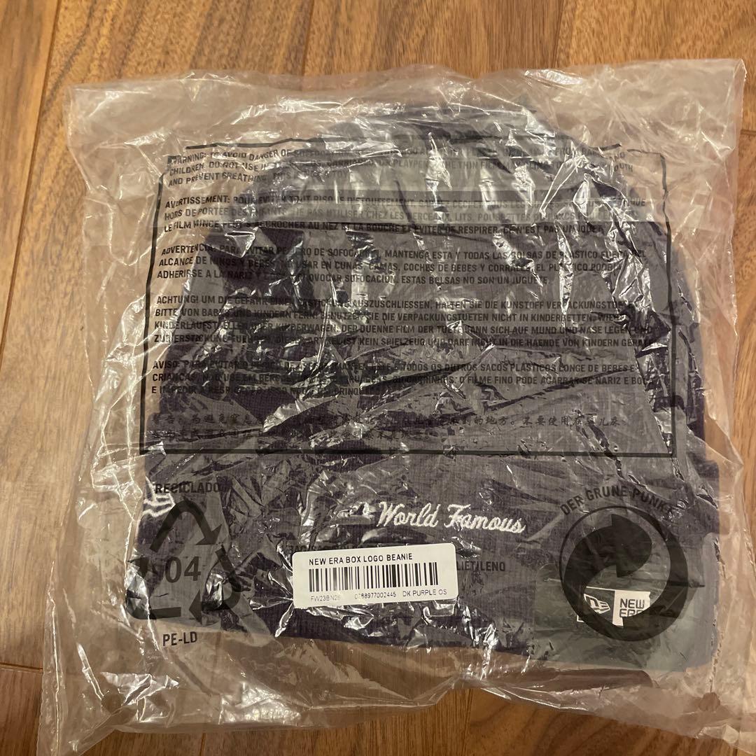 帽子 Supreme NEWERA BOXLOGO beanie purple23FW