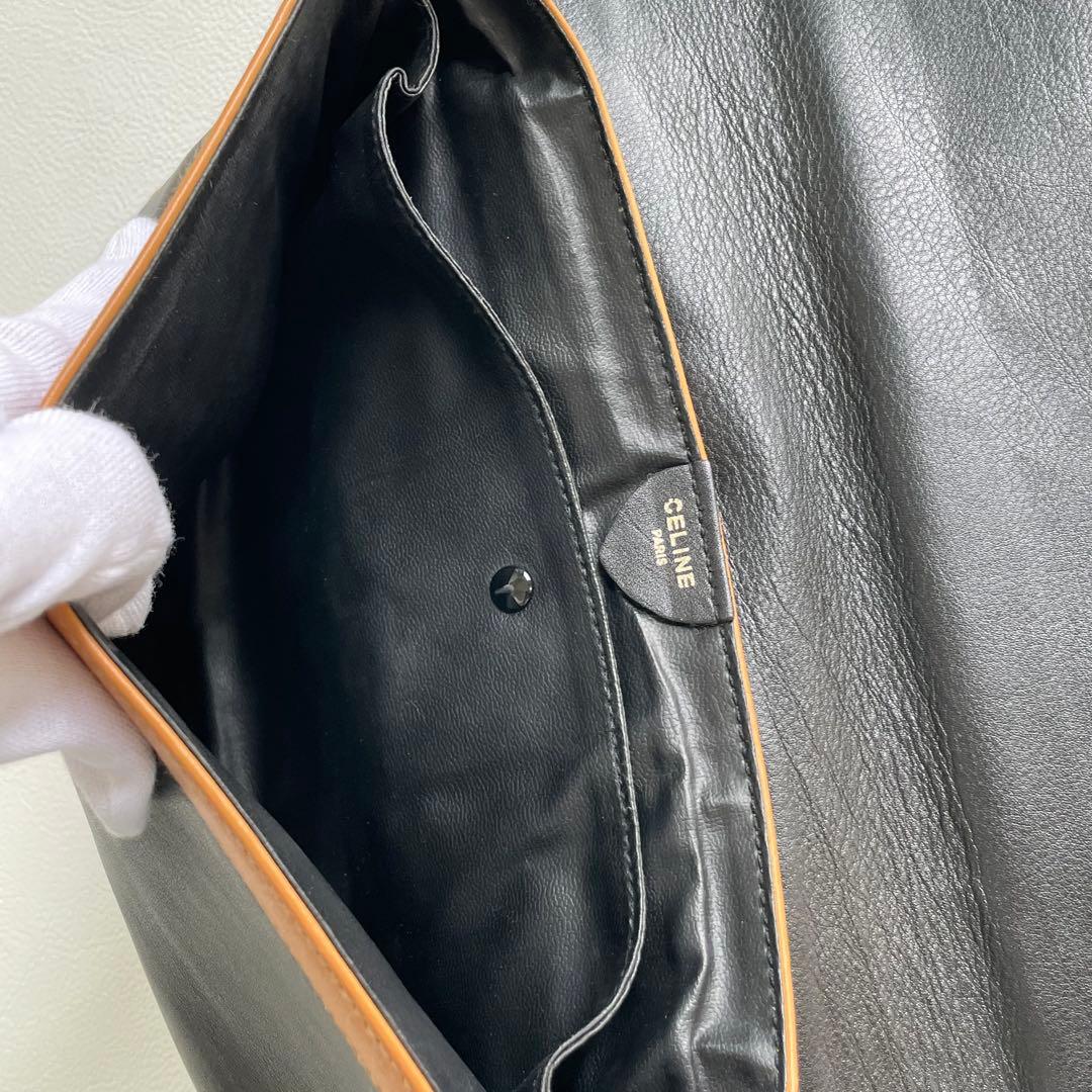 【新品級に綺麗】セリーヌ ホースキャレッジ 馬車金具 レザークラッチバッグ