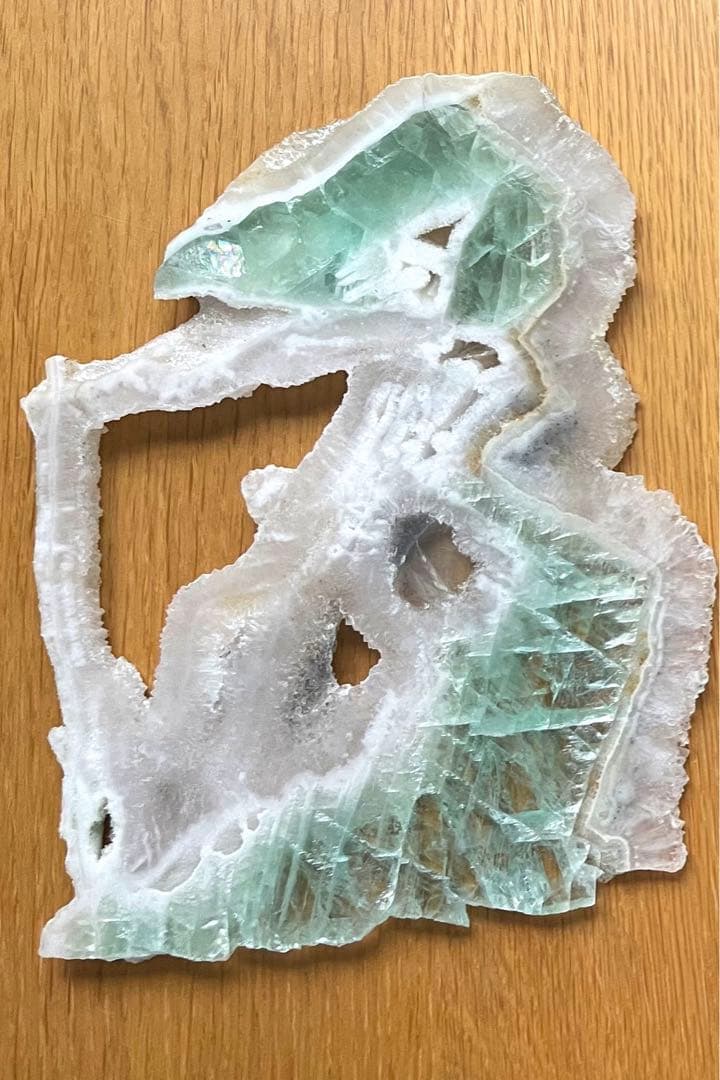 凄く綺麗❣️個性的フォルム⭐️ 美しいフローライトスラブ エンジェルカラー♡