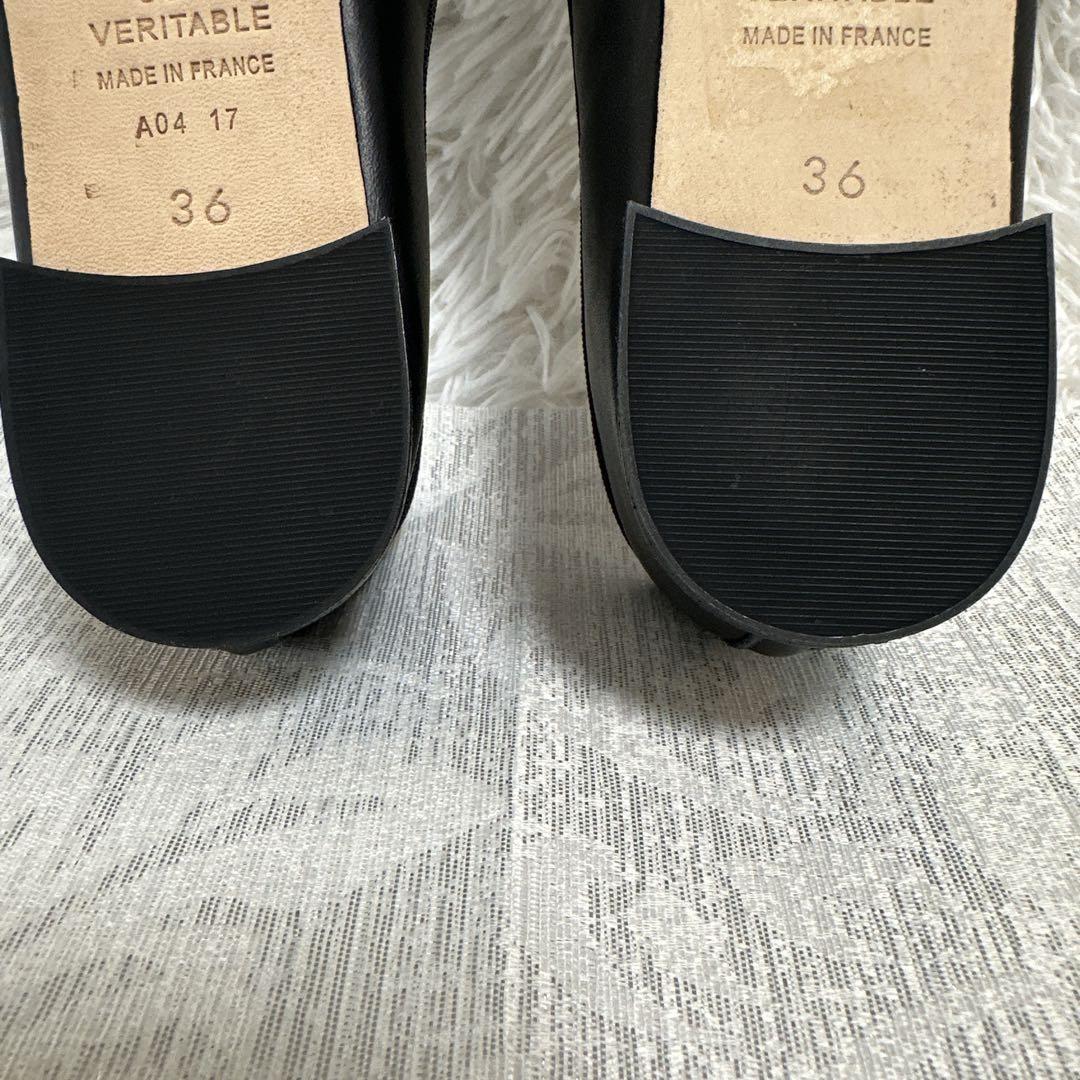 うーやん 【美品】Repetto ブラック バレエシューズ　36 23cm