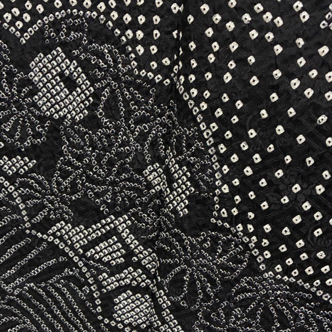 D167 訪問着　藤娘きぬたや　総絞り　花模様　正絹　着物袷　極美品