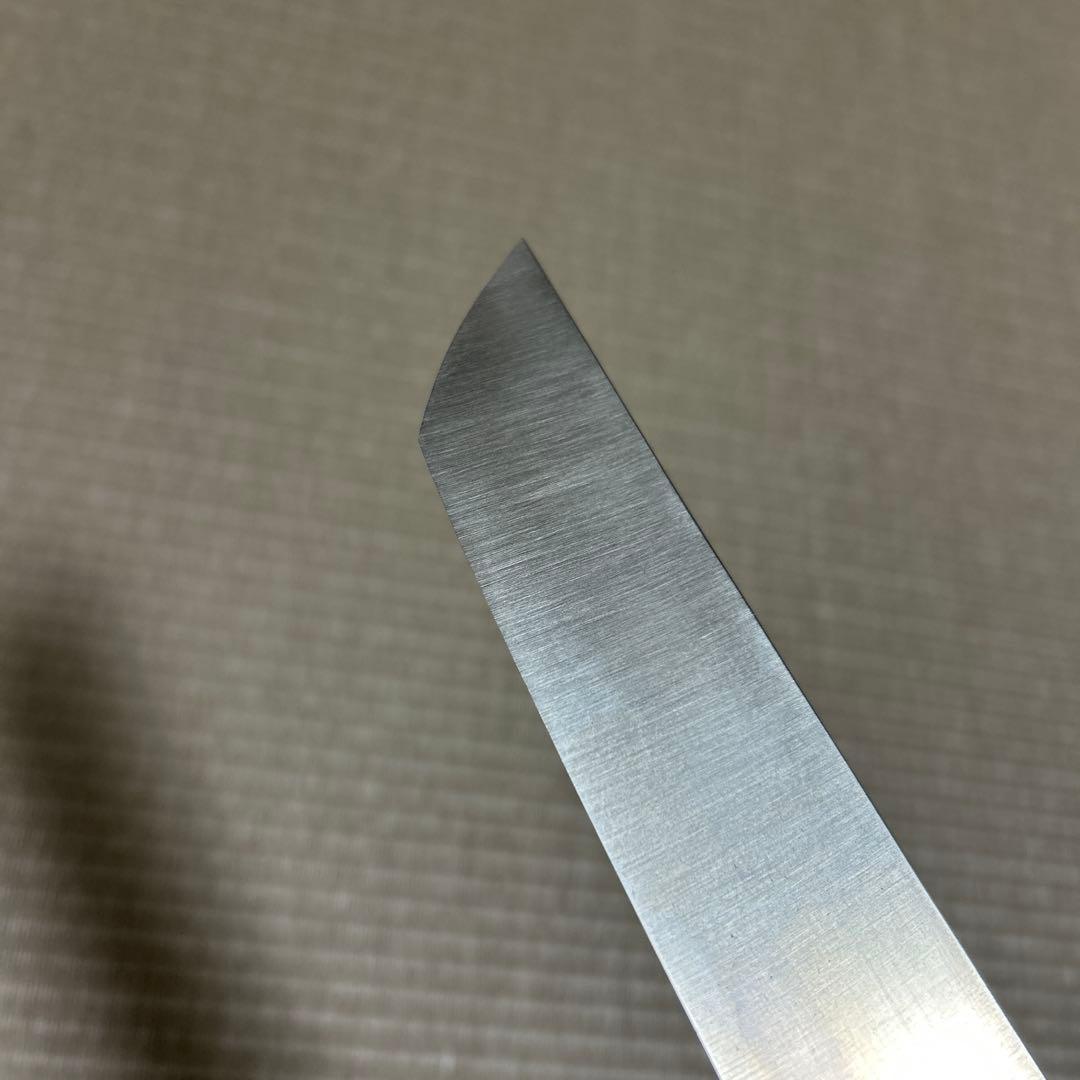 尺三　鬼反り　V金10号　本焼　包丁　和包丁　鏡面　黒檀黒水牛八角柄　先丸柳刃