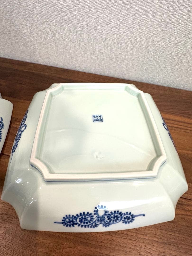 【新品未使用品】FOURGRACE 蛸唐草　松竹梅　隅切盛皿