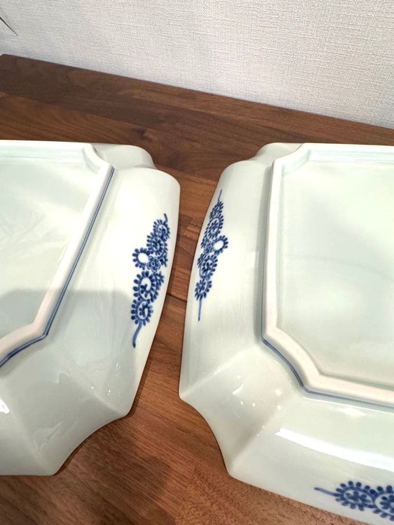 【新品未使用品】FOURGRACE 蛸唐草　松竹梅　隅切盛皿