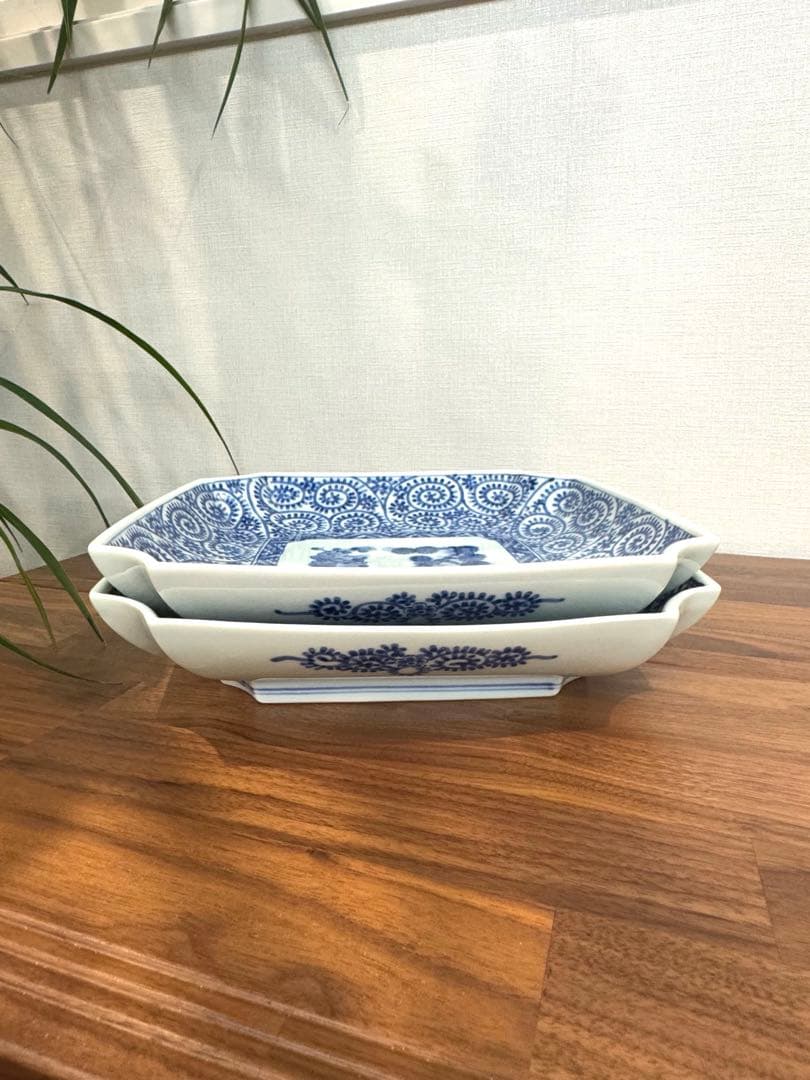 【新品未使用品】FOURGRACE 蛸唐草　松竹梅　隅切盛皿