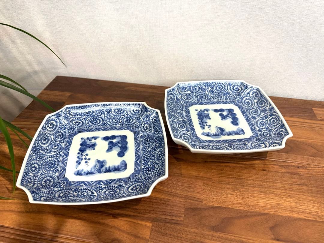 【新品未使用品】FOURGRACE 蛸唐草　松竹梅　隅切盛皿