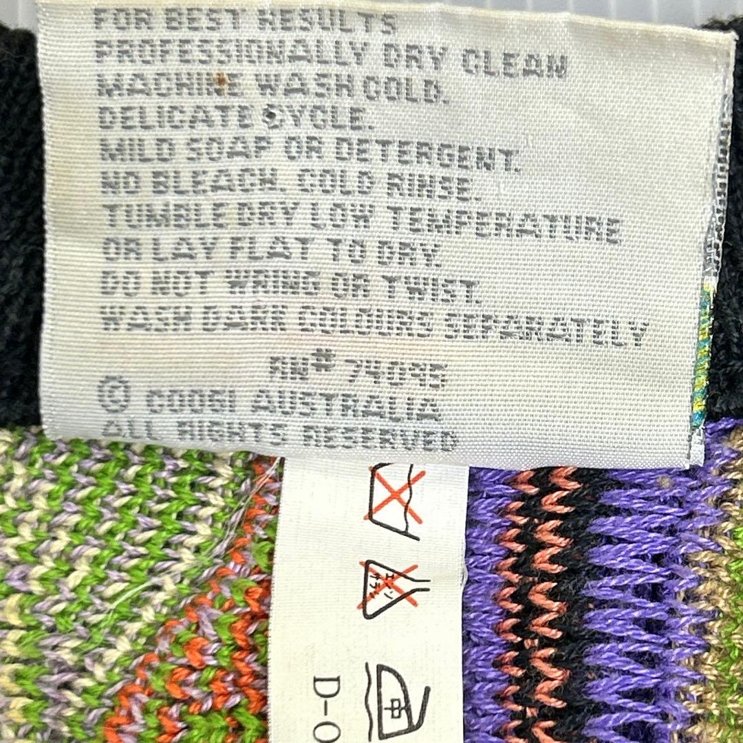 COOGI クージー 3Dニット 縦縞 幾何学模様 マルチカラー L