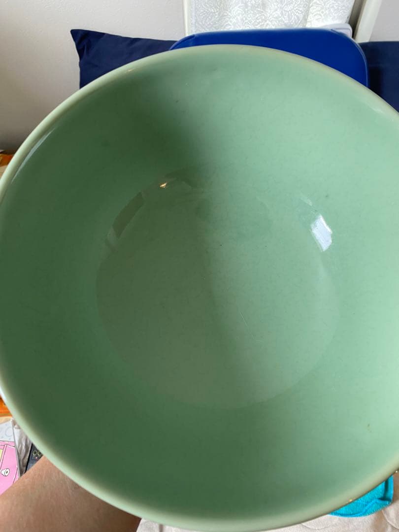 中国明時代龍泉窑深大碗箱付きサイズ高さ約13.5cm径24.5cm