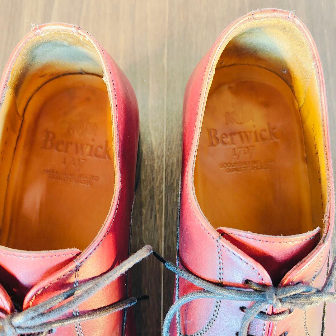 【極美品】Berwick バーウィック　スペイン製　高級バーガンディドレスベルト