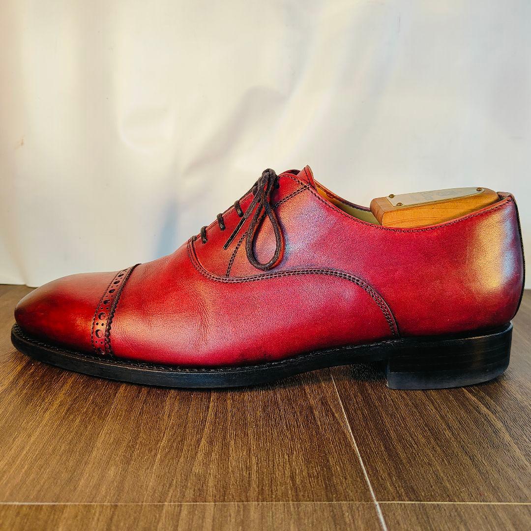 【極美品】Berwick バーウィック　スペイン製　高級バーガンディドレスベルト