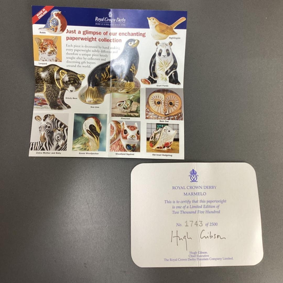 希少【ロイヤルクラウンダービー】王冠 置物 ペーパーウェイト エリザベス女王