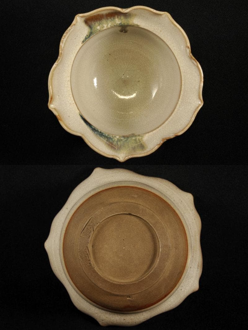 萬古焼 輪花形 向付 五 懐石道具 創始 沼波弄山 萬古不易 古萬古 万古焼