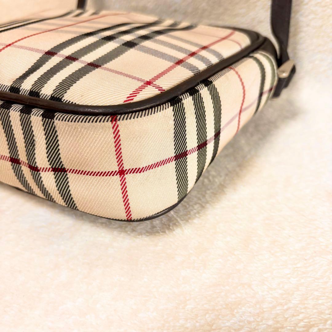 BURBERRY ノバチェック柄 ショルダーバッグ キャンバス/ レザー