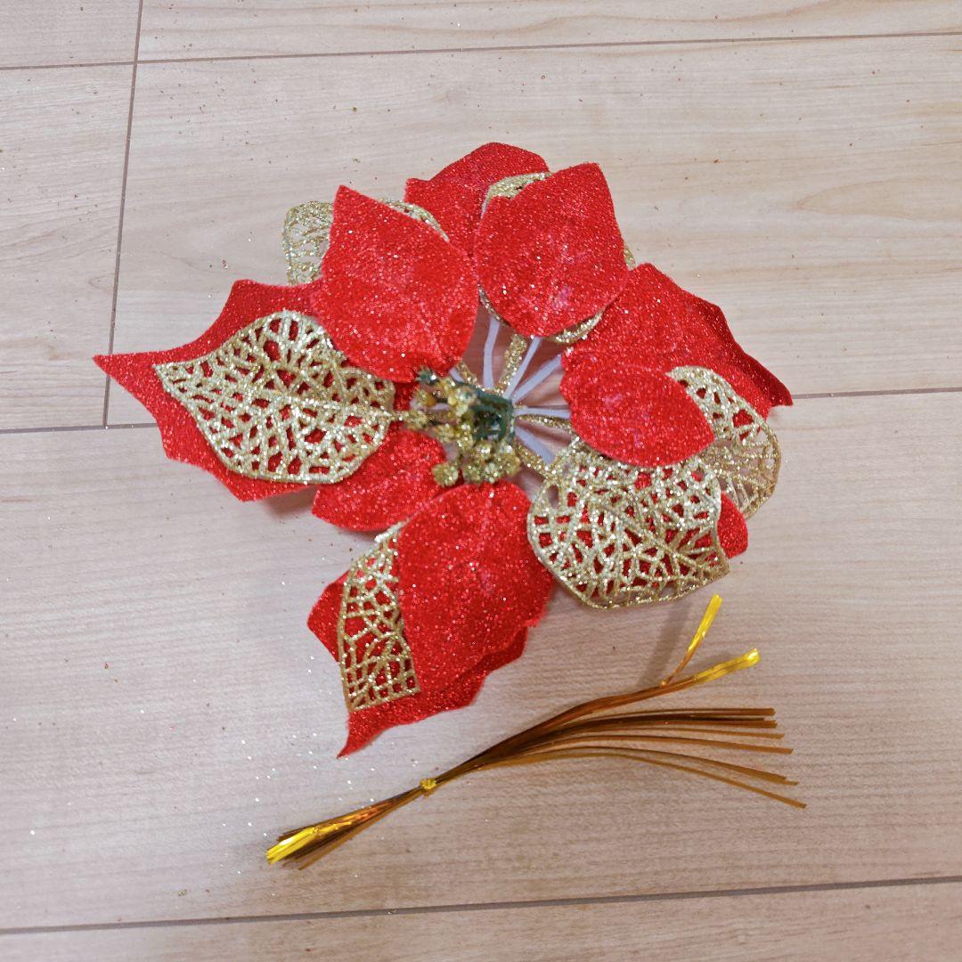 クリスマスツリー飾り 人工花 造花 クリスマス花 フラワー オーナメント 玄関