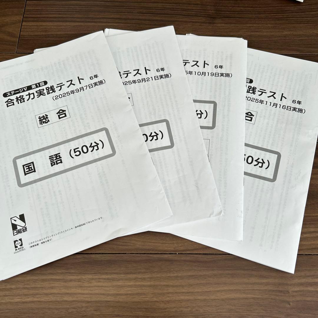 日能研6年　学習力育成テスト/公開模試/合格力育成テスト/合格力実践テスト