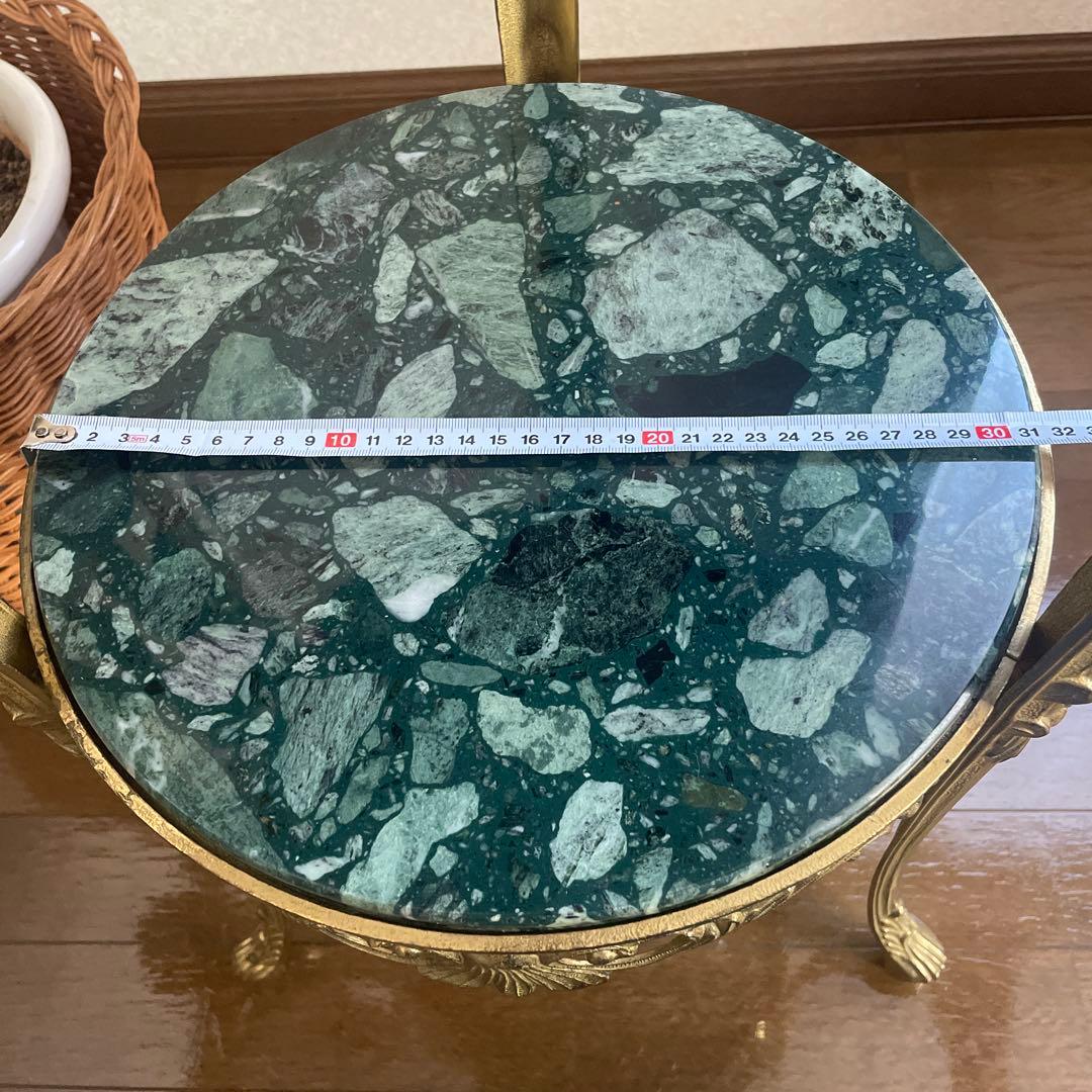 イタリア製 大理石 真鍮 花台 飾り台　猫足