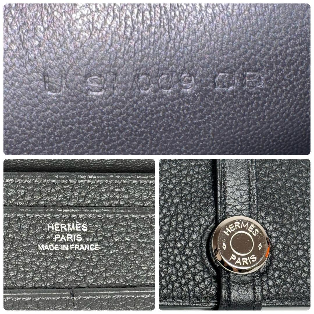 美品 HERMES ブラック 長財布 エルメス ドゴン GM U刻 2022